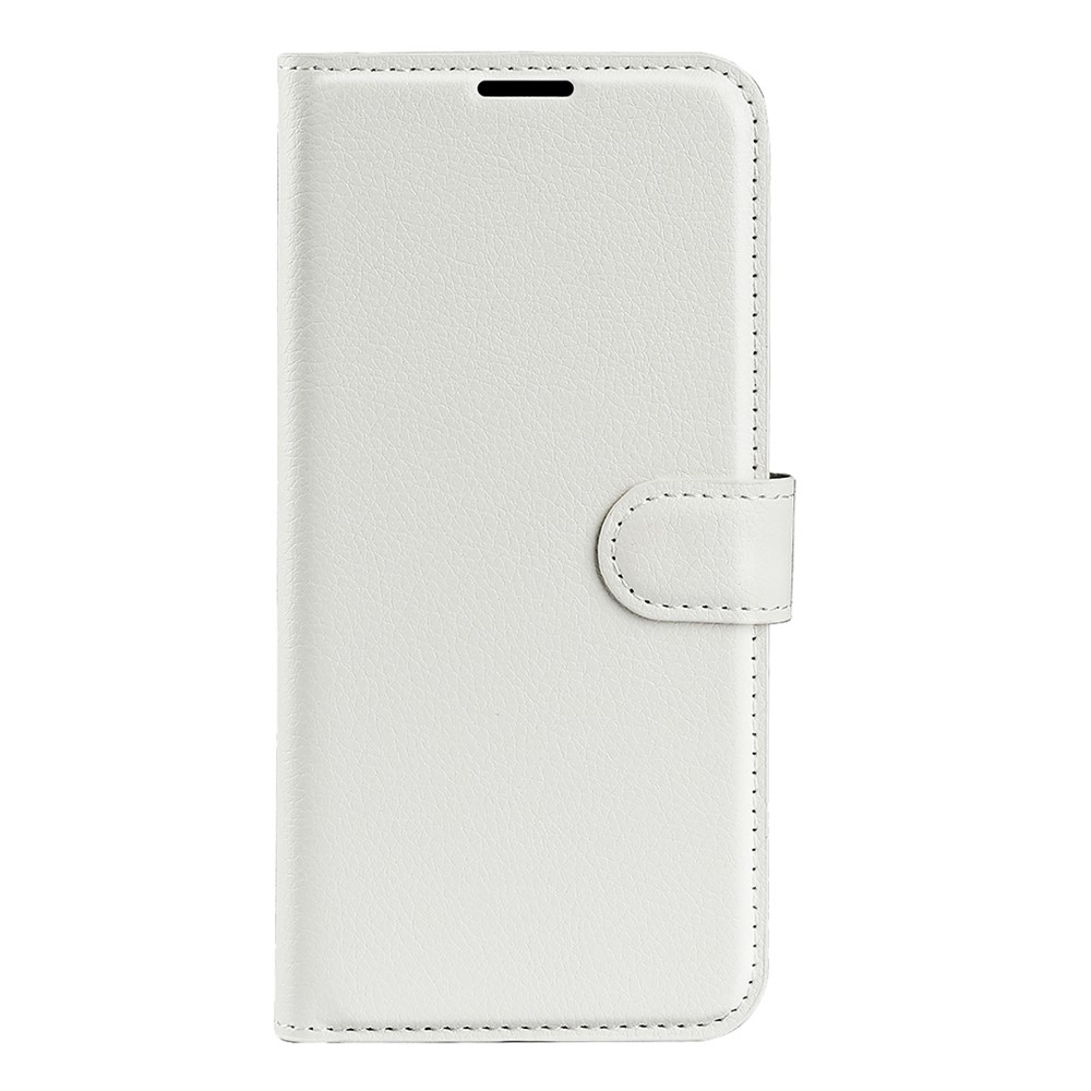 Litchi knížkové pouzdro na Samsung Galaxy S25 - bílé