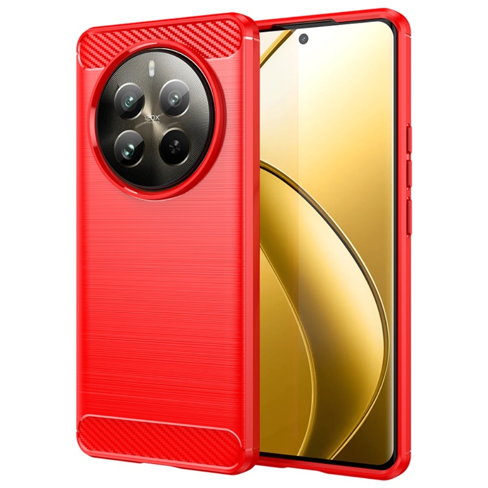 Carbon odolný gelový obal na Realme 12 Pro 5G/12 Pro+ 5G - červený