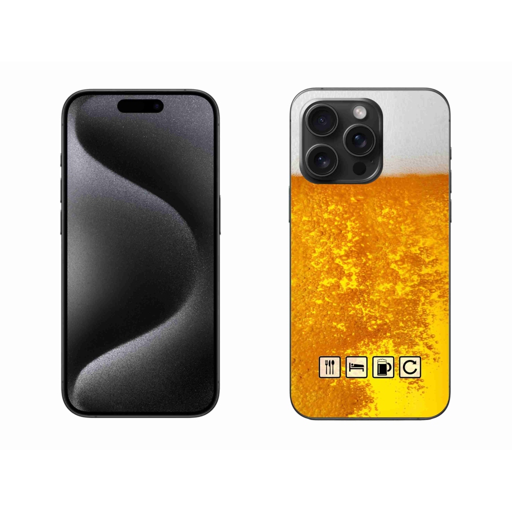 Gelový kryt mmCase na iPhone 15 Pro Max - pivní motiv 3
