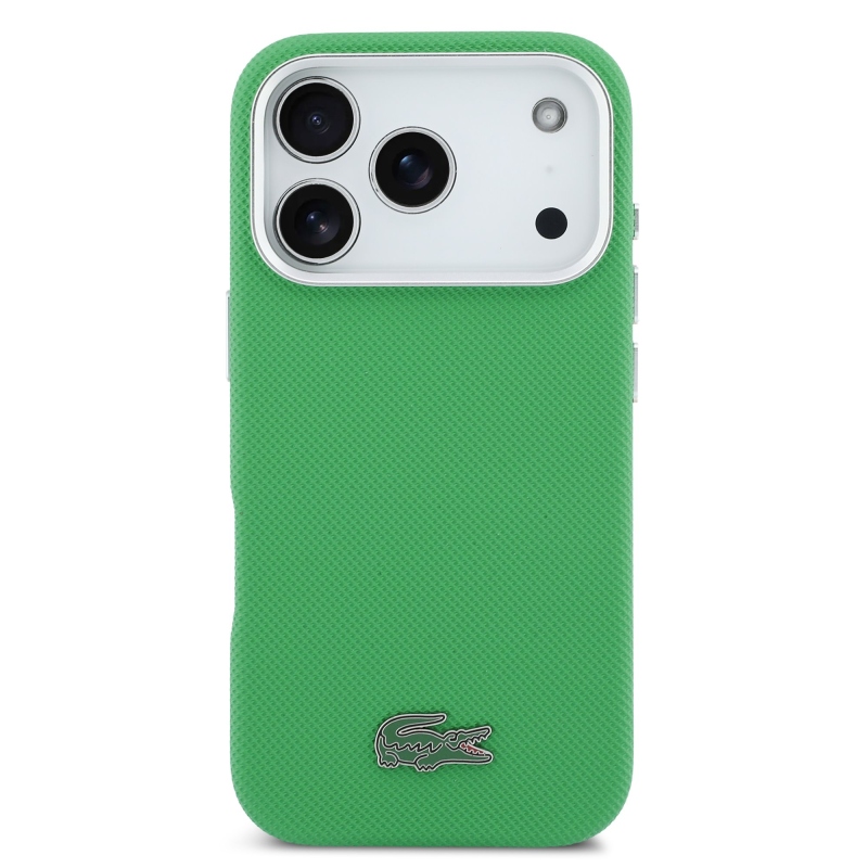 Lacoste Iconic Petit Pique Metal Logo MagSafe Zadní Kryt pro iPhone 17 Pro Green