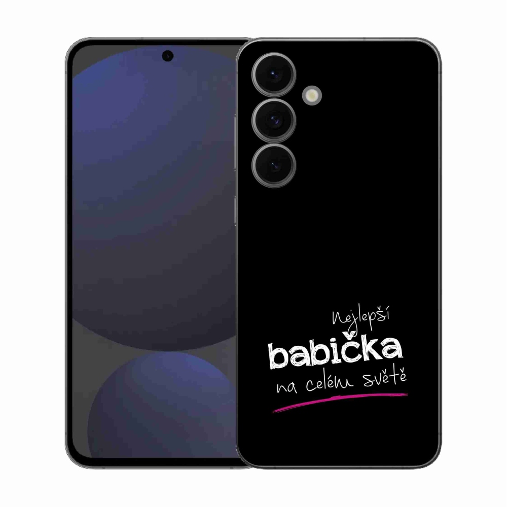 Gelový kryt mmCase na Samsung Galaxy S25 FE - nejlepší babička 4 černé pozadí