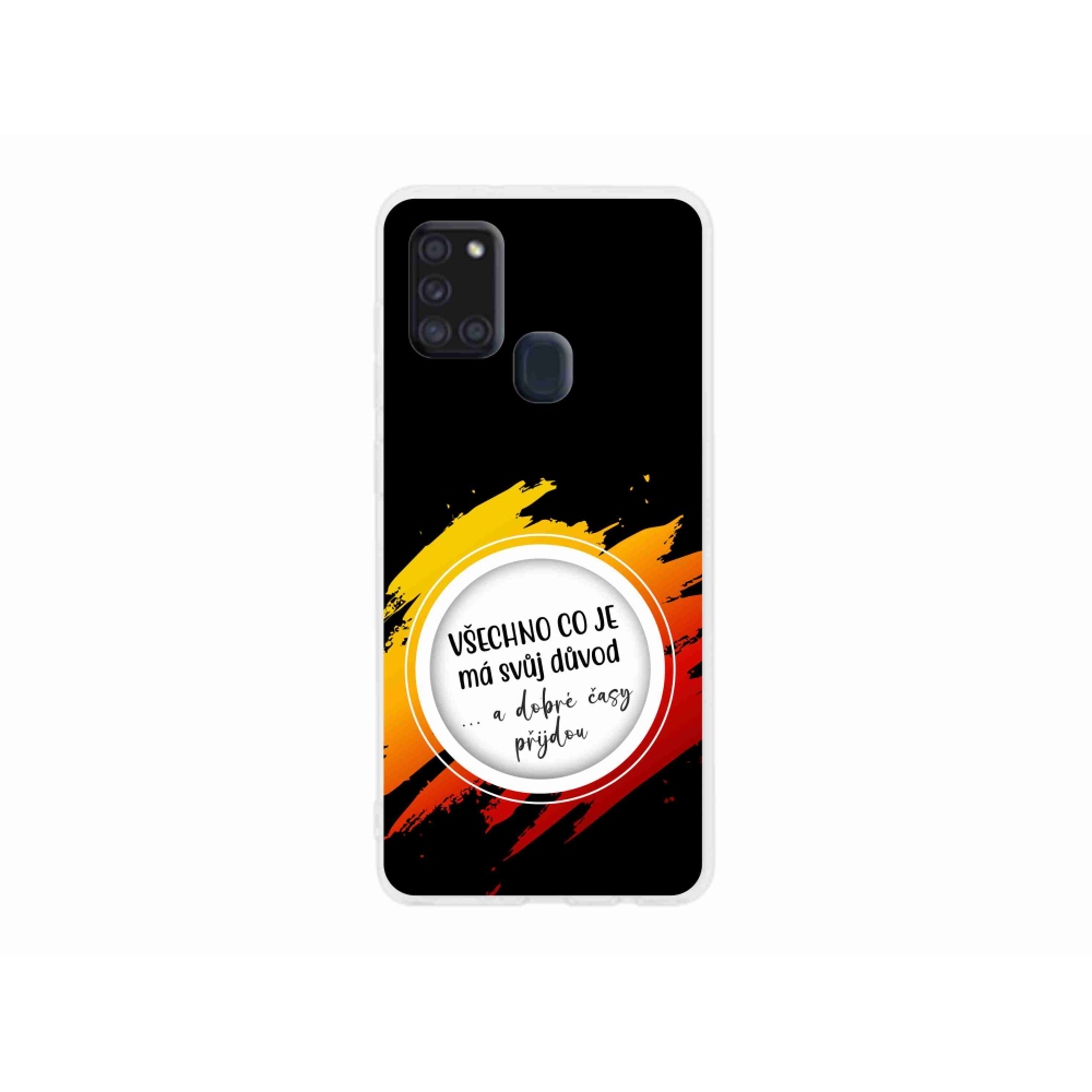 Gelový kryt mmCase na Samsung Galaxy A21s - citát 3 černé pozadí