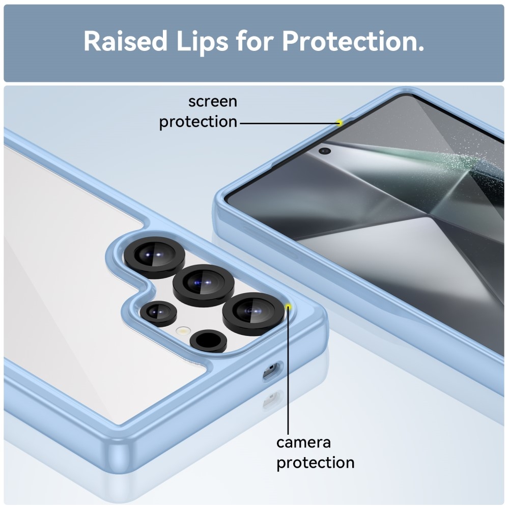 Gelový obal s pevnými zády na Samsung Galaxy S25 Ultra - modrý