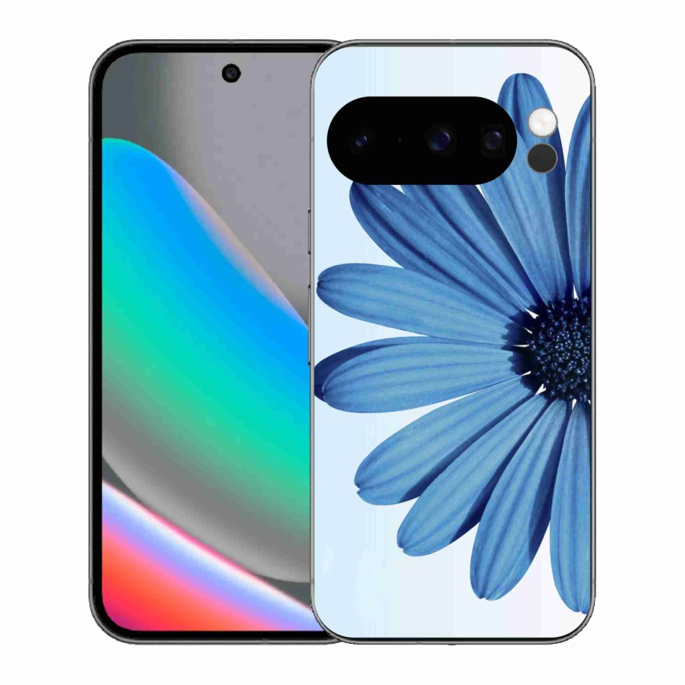 Gelový kryt mmCase na Google Pixel 10 Pro - modrá kopretina