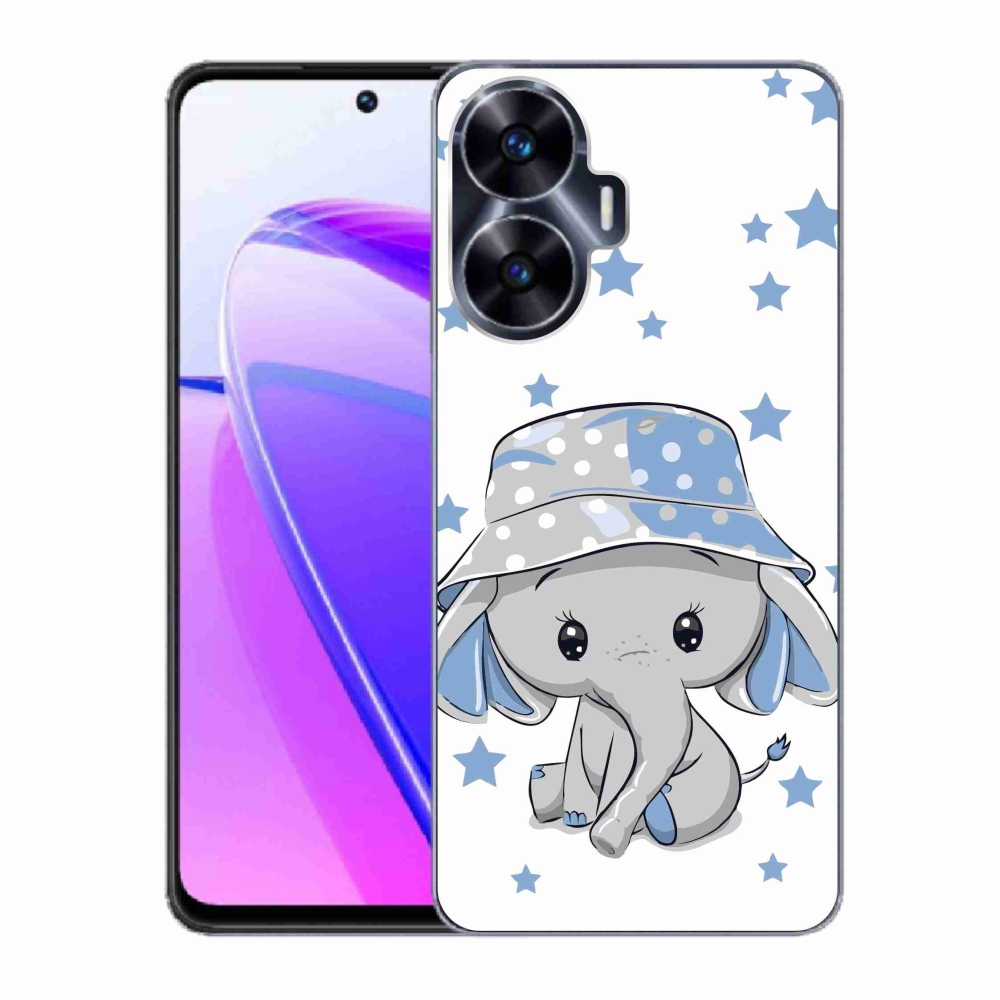 Gelový kryt mmCase na Realme C55 - modrý slon