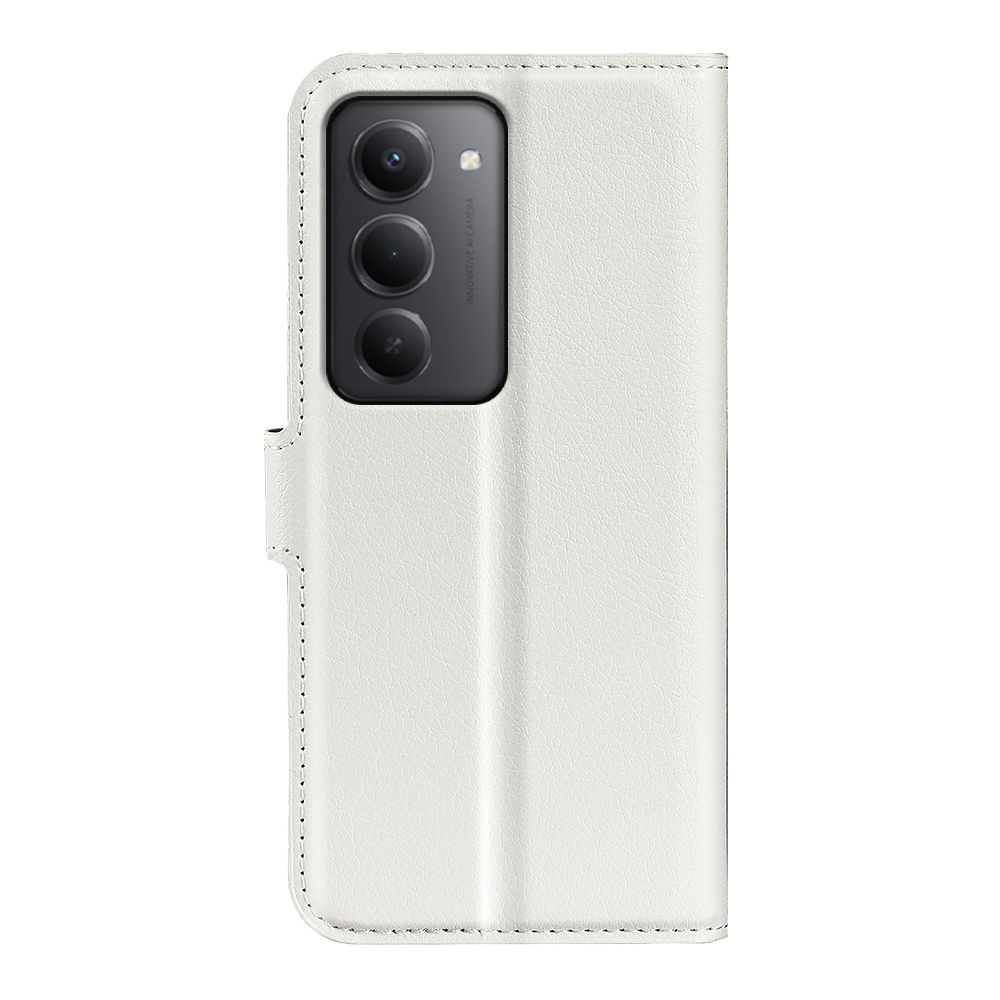 Litchi knížkové pouzdro na Xiaomi Redmi 15 4G/5G (171mm) - bílé