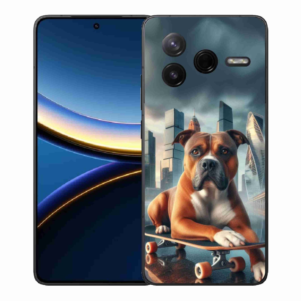 Gelový kryt mmCase na Xiaomi Poco F7 Pro - pes na skateboardu