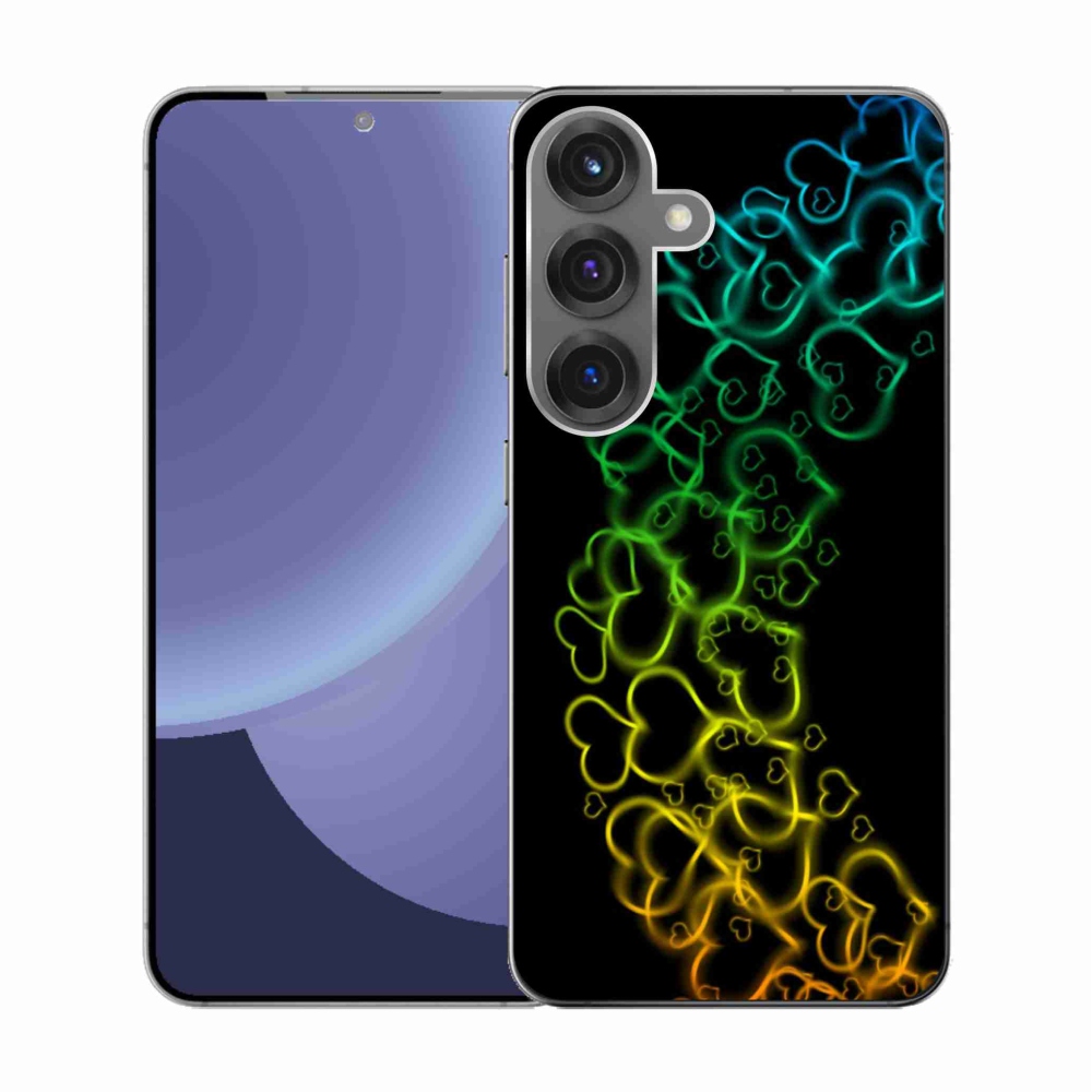 Gelový kryt mmCase na Samsung Galaxy S25 - barevná srdíčka