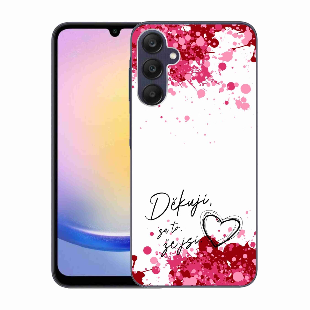 Gelový kryt mmCase na Samsung Galaxy A25 5G - zamilovaný text 2 bílé pozadí