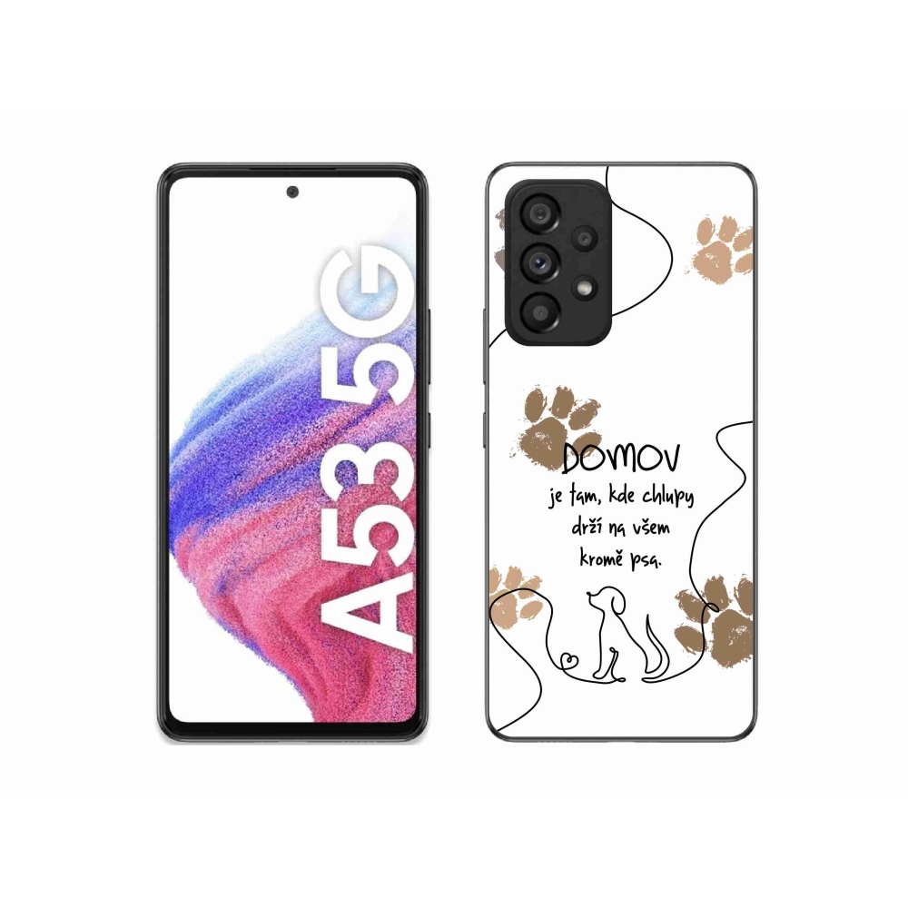Gelový kryt mmCase na Samsung Galaxy A53 5G - psí motiv bílé pozadí
