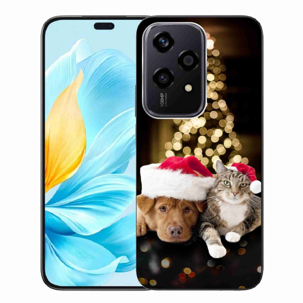 Gelový kryt mmCase na Honor 200 Lite 5G - vánoční pes a kočka