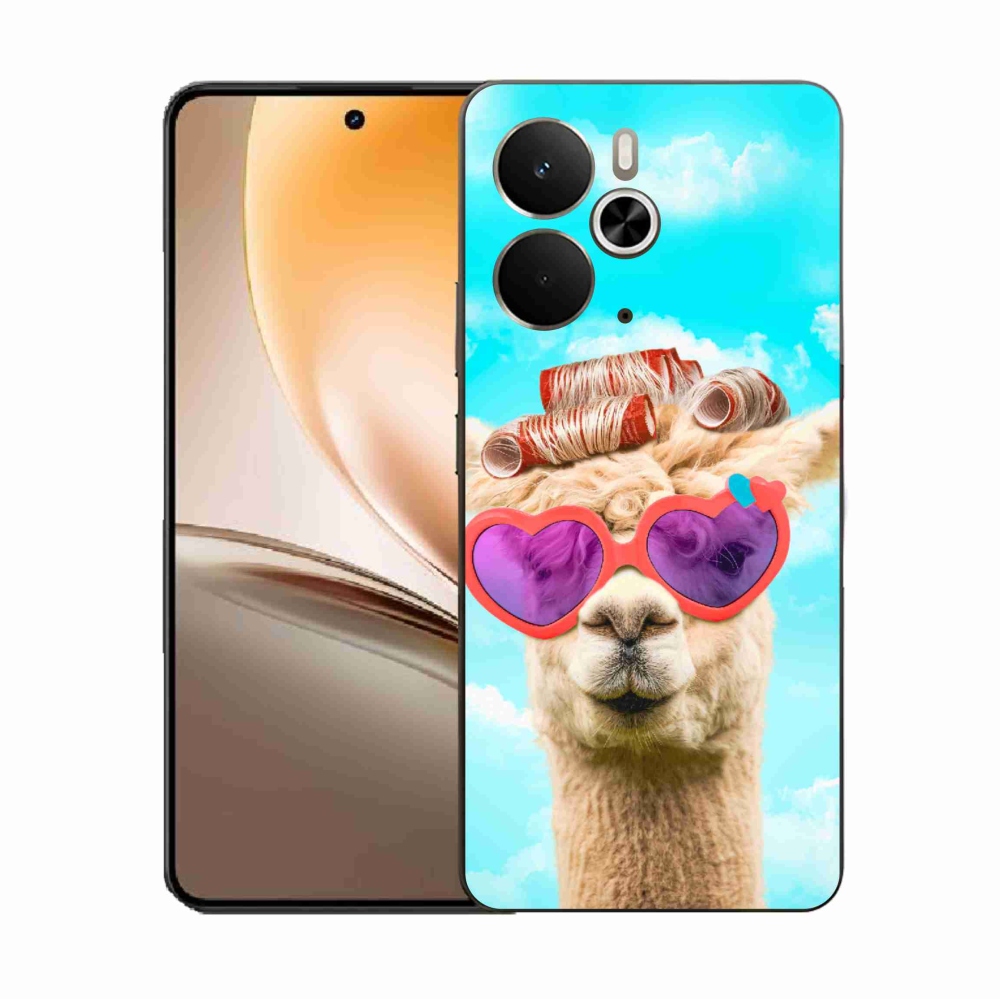 Gelový kryt mmCase na Realme 14 5G - lama s brýlemi