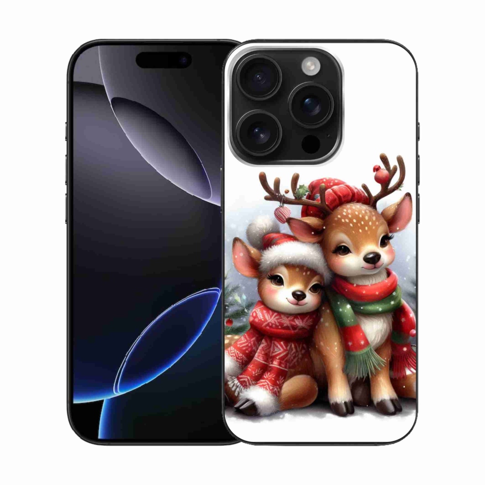 Gelový kryt mmCase na iPhone 16 Pro - vánoční sobi