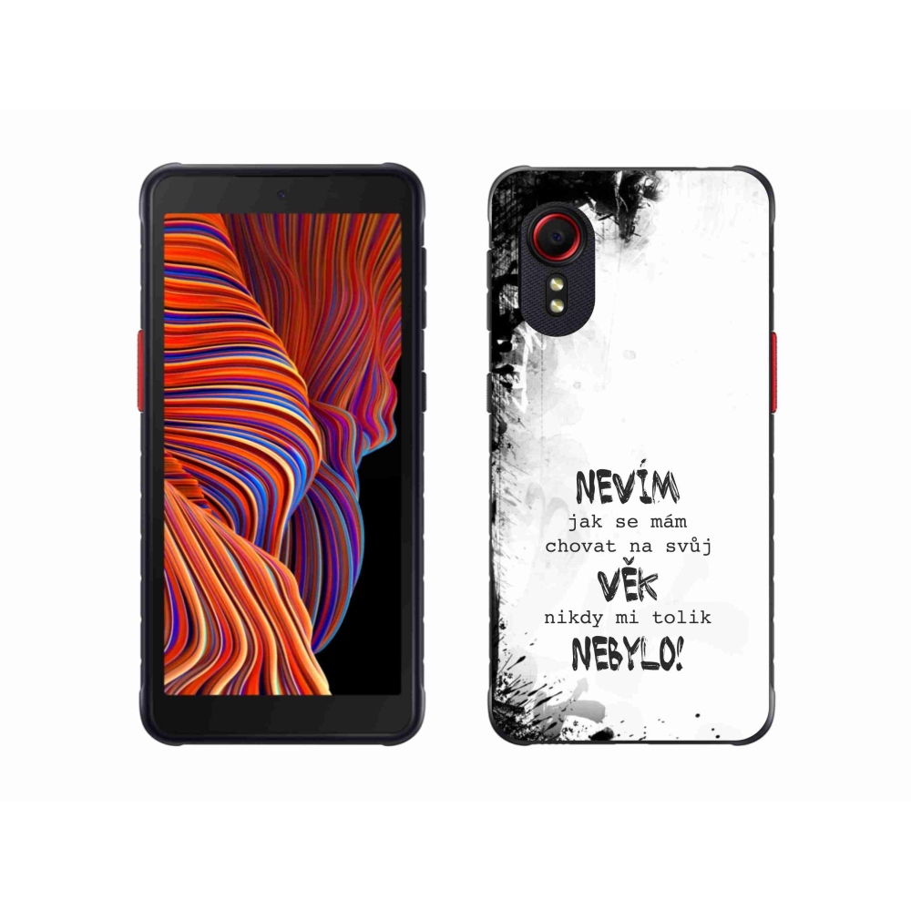 Gelový kryt mmCase na Samsung Galaxy Xcover 5 - vtipný text 14 bílé pozadí