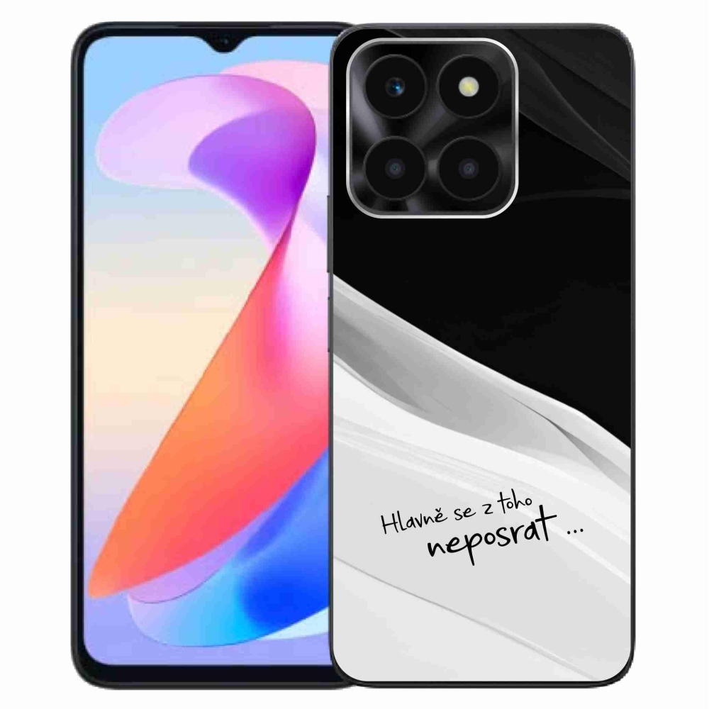 Gelový kryt mmCase na Honor X6a - vtipný text 13 bíločerné pozadí