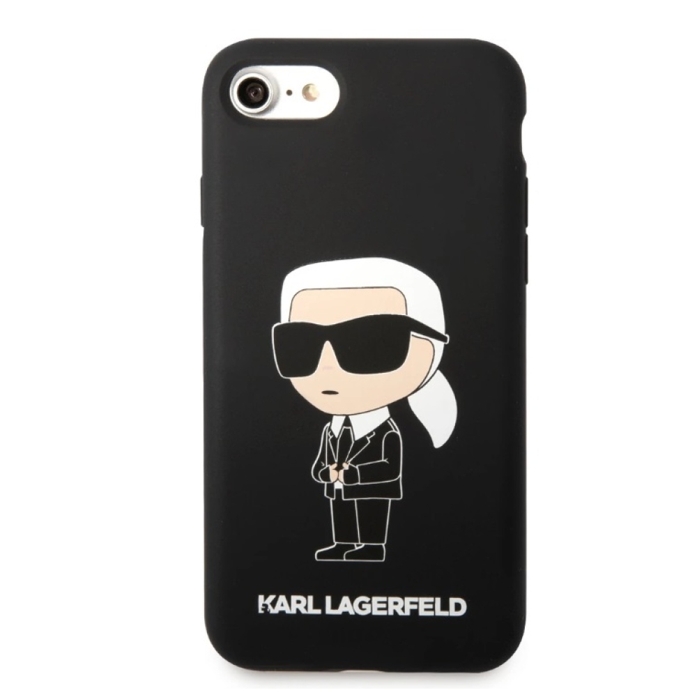 Karl Lagerfeld Liquid Silicone Ikonik NFT kryt iPhone 7/8/SE (2020/2022) černý
