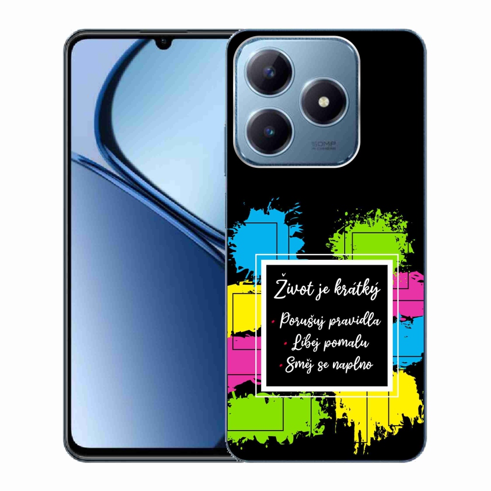Gelový kryt mmCase na Realme C63 - citát 5 černé pozadí