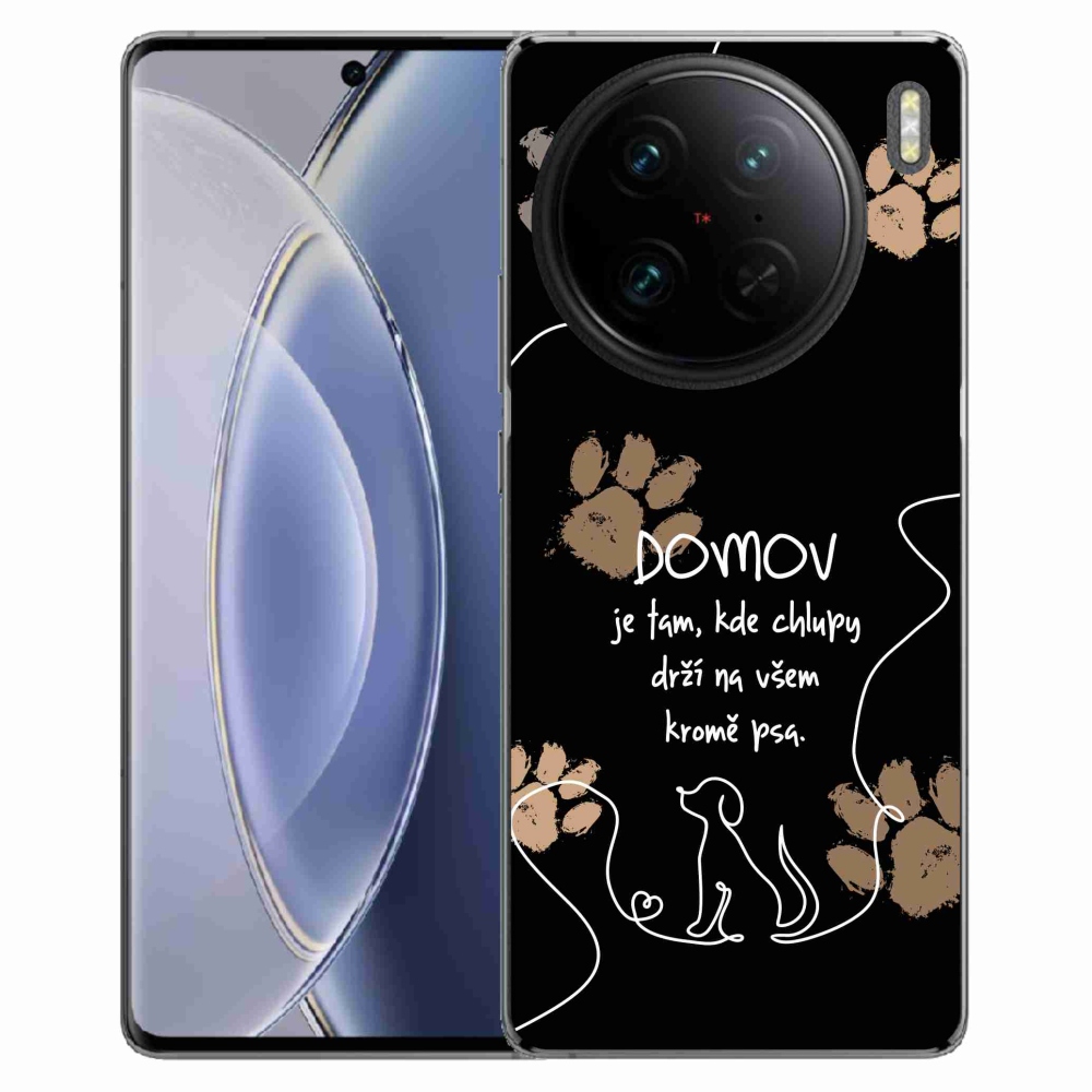 Gelový kryt mmCase na Vivo X90 Pro - psí motiv černé pozadí