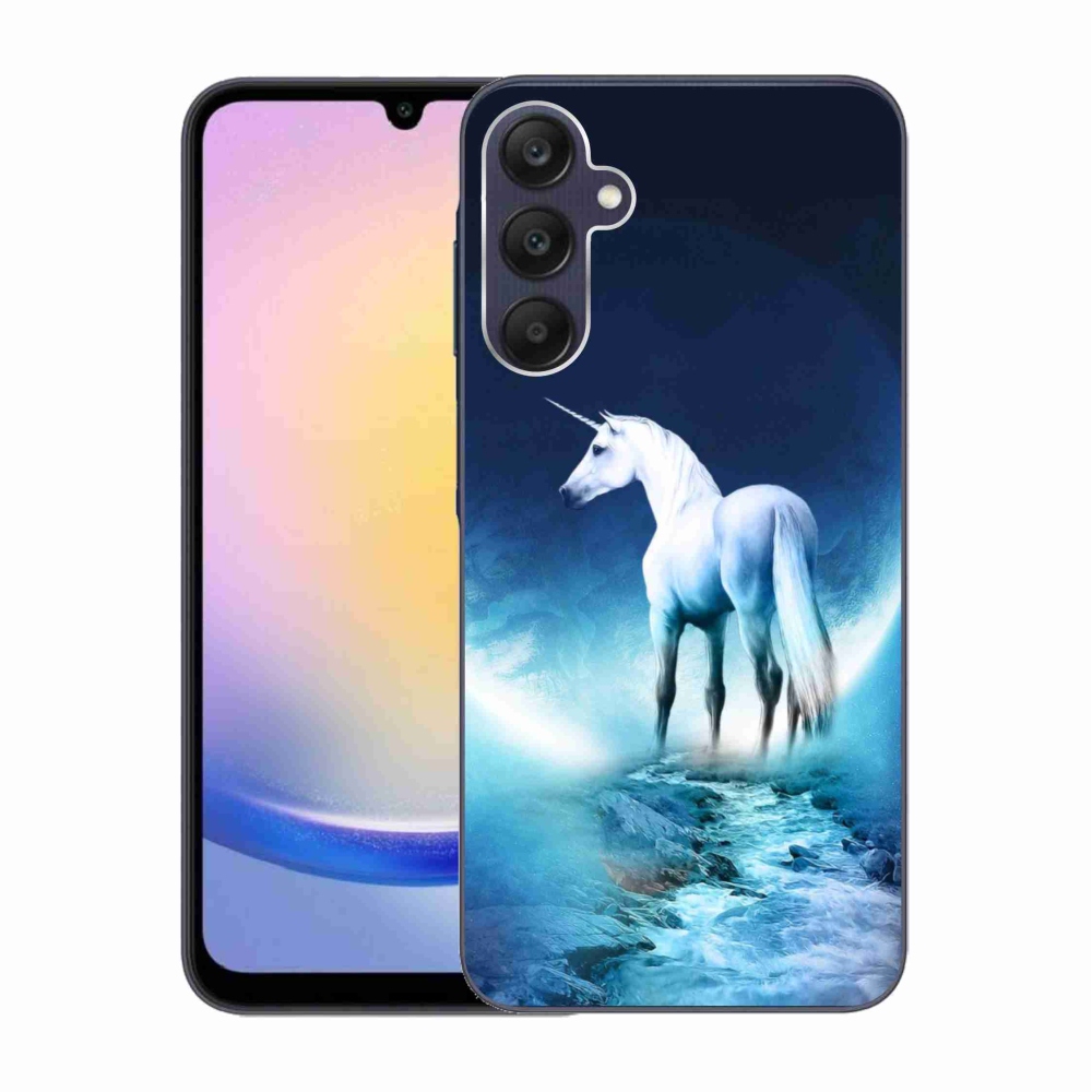 Gelový kryt mmCase na Samsung Galaxy A25 5G - bílý jednorožec