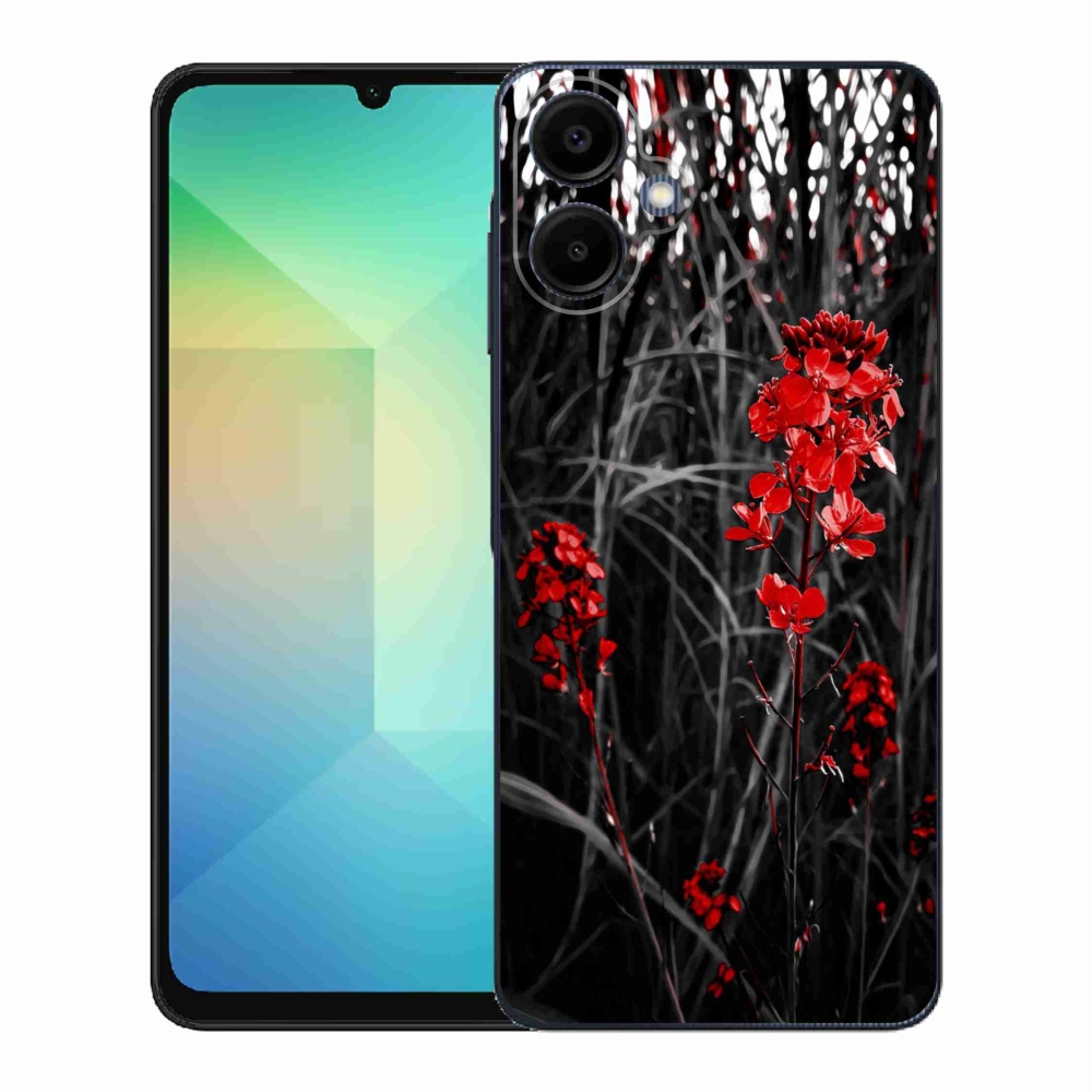 Gelový kryt mmCase na Samsung Galaxy A06 4G - červená rostlina