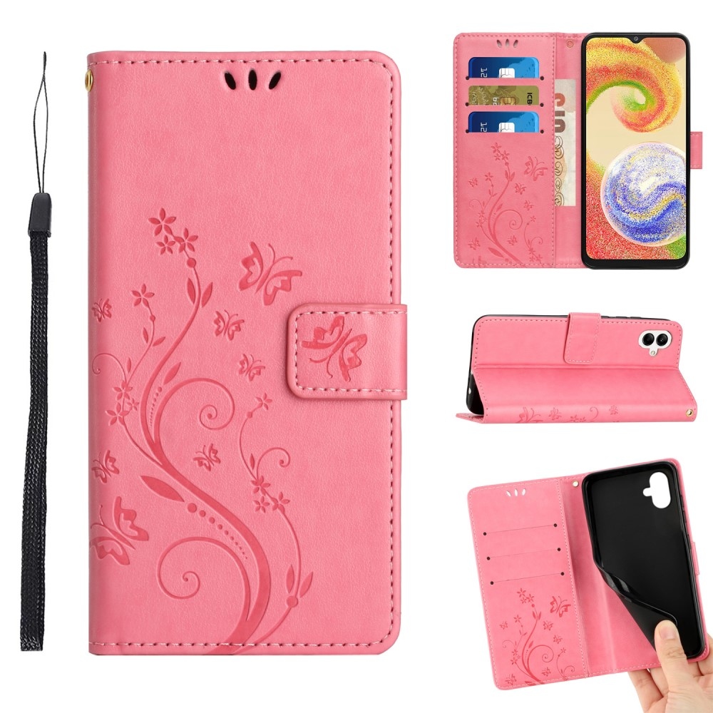 Flowers knížkové pouzdro na Samsung Galaxy A06 4G - růžové