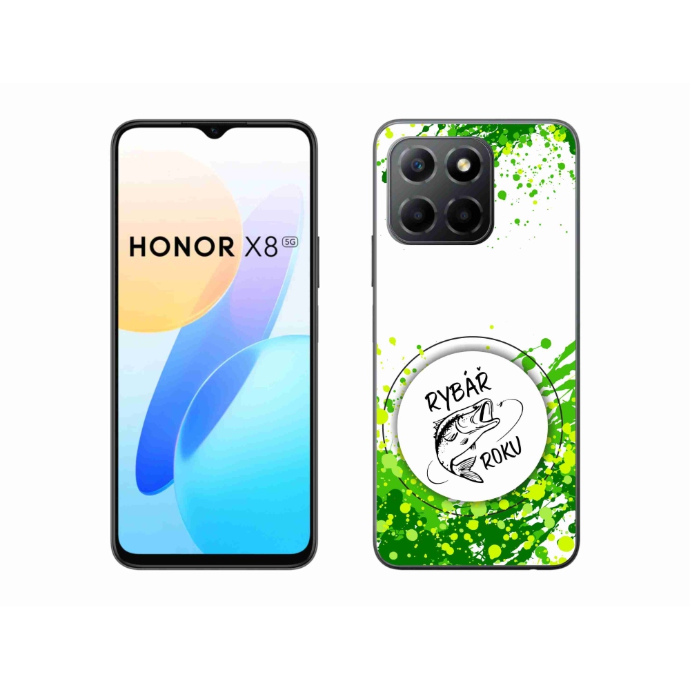 Gelový kryt mmCase na Honor X8 5G/Honor 70 Lite 5G - rybář roku bílé pozadí