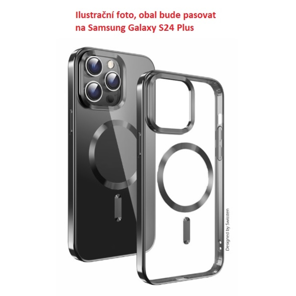 Obal SWISSTEN Clear Jelly MagStick Metallic na Samsung Galaxy S24 Plus - černý