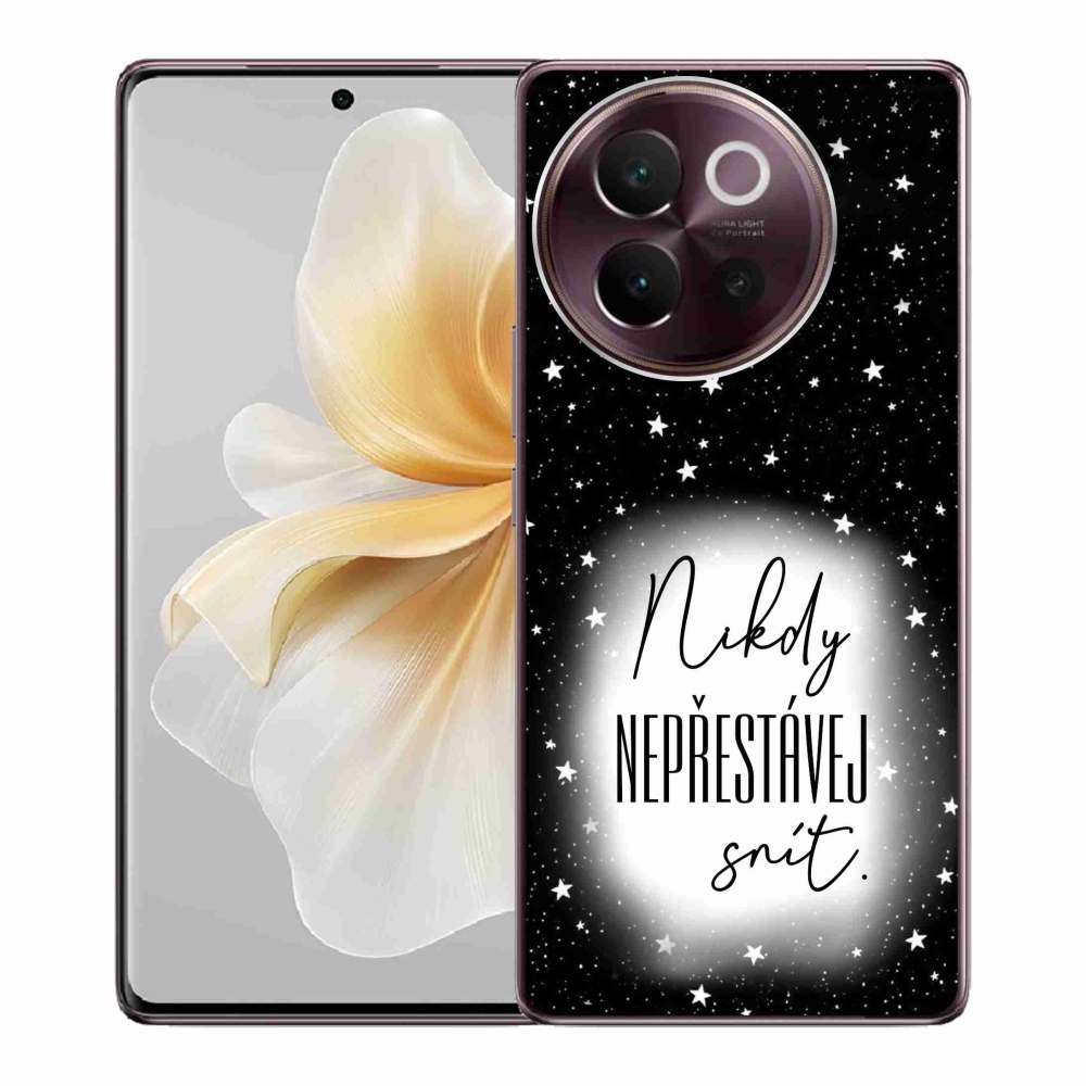 Gelový kryt mmCase na Vivo V40 Lite 5G - citát 1 bíločerné pozadí