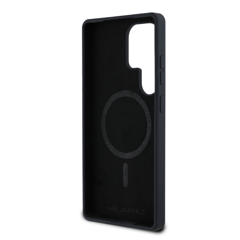 Karl Lagerfeld Liquid Silicone K&CH Heads MagSafe Zadní Kryt pro Samsung Galaxy S25 Ultra Black