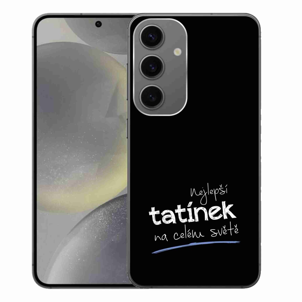 Gelový kryt mmCase na Samsung Galaxy S24+ - nejlepší tatínek 4 černé pozadí