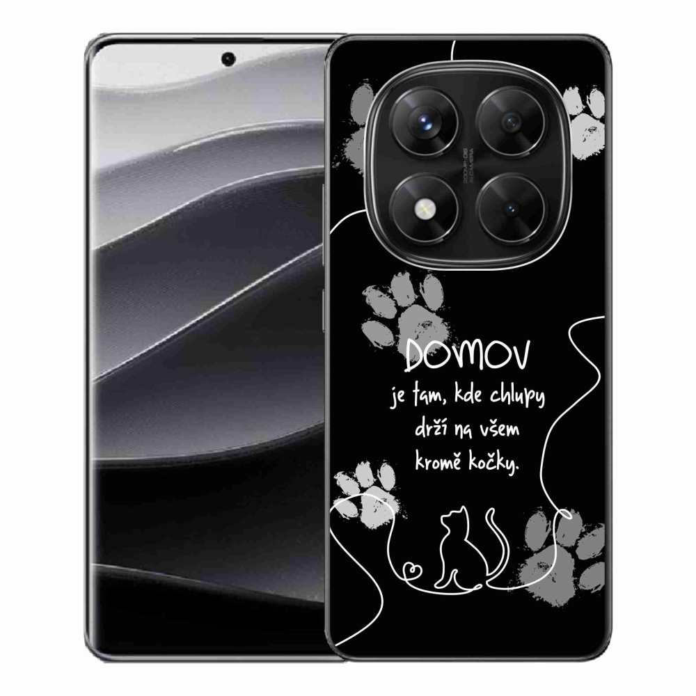 Gelový kryt mmCase na Xiaomi Redmi Note 14 Pro 5G/Poco X7 5G - kočičí motiv černé pozadí