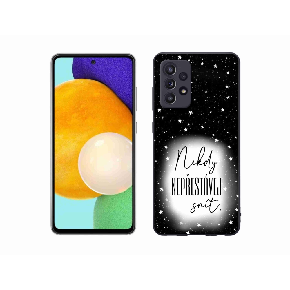 Gelový kryt mmCase na Samsung Galaxy A52/A52 5G - citát 1 bíločerné pozadí