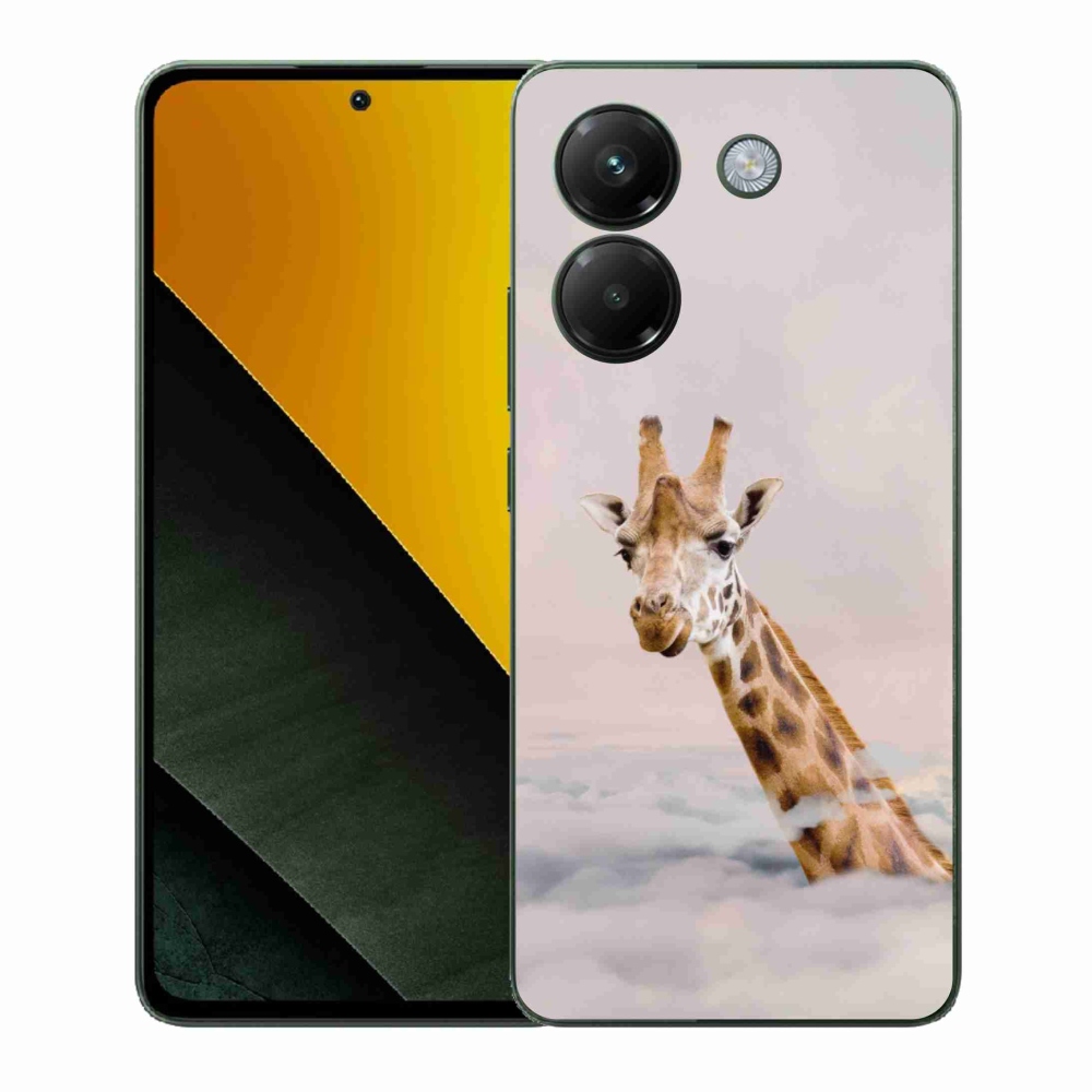 Gelový kryt mmCase na Xiaomi Poco M7 Pro 5G - žirafa v oblacích