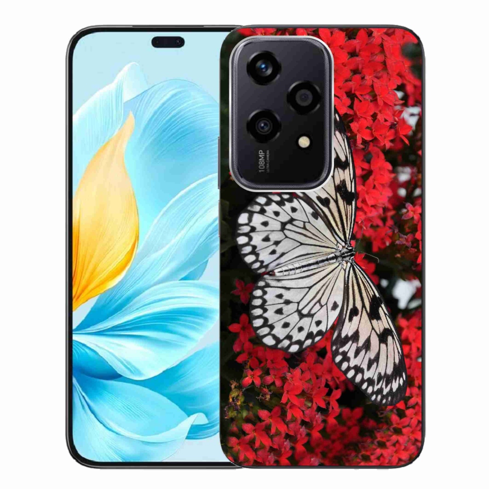Gelový kryt mmCase na Honor 200 Lite 5G - černobílý motýl 1