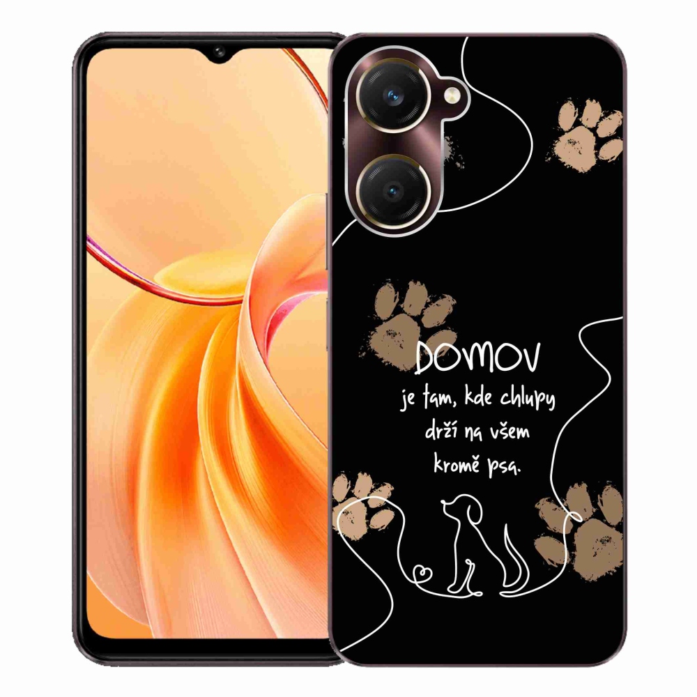 Gelový kryt mmCase na Vivo Y28s 5G - psí motiv černé pozadí