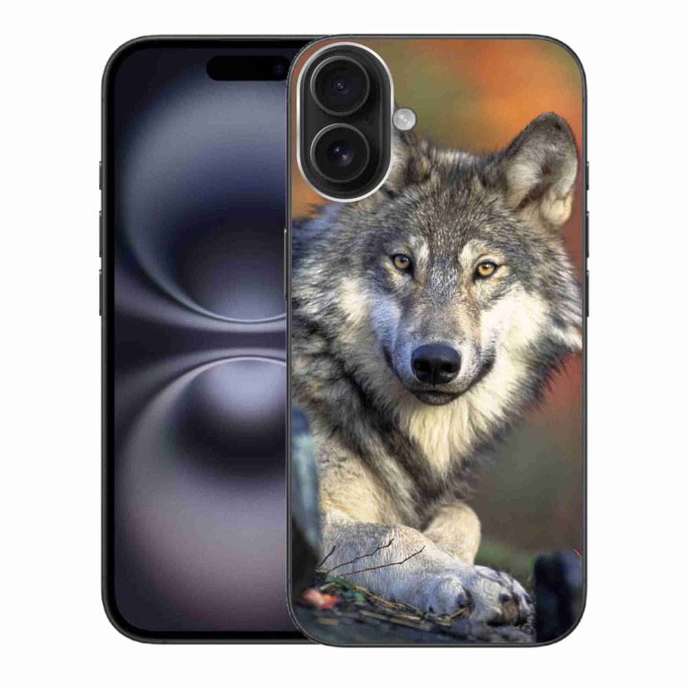 Gelový obal mmCase na iPhone 16 Plus - vlk