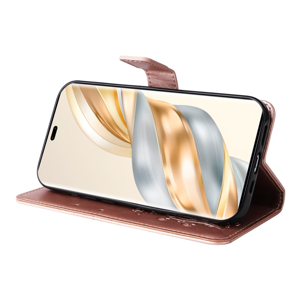 Big Butterfly knížkové pouzdro na Honor Magic 7 Lite 5G - růžovozlaté