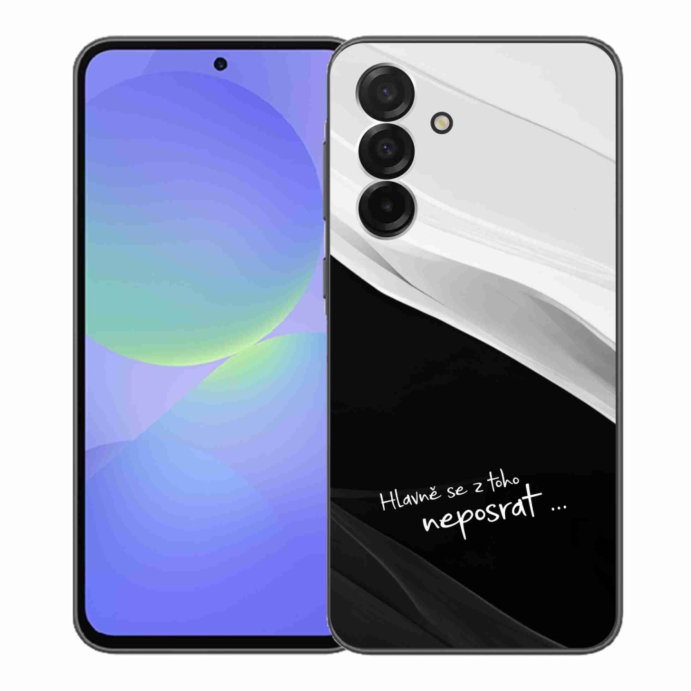 Gelový kryt mmCase na Samsung Galaxy A36 5G - vtipný text 13 černobílé pozadí