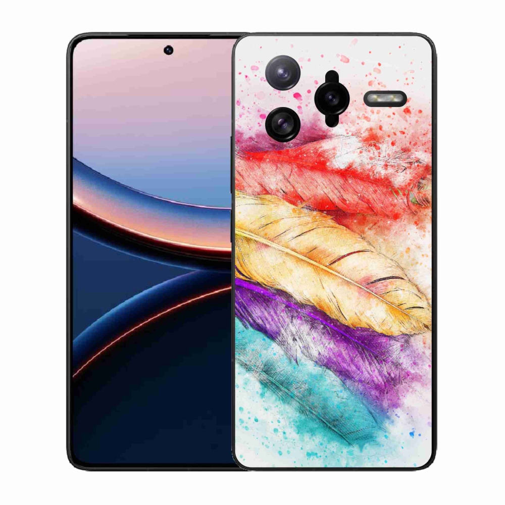 Gelový kryt mmCase na Xiaomi Poco F7 Ultra - barevné peří