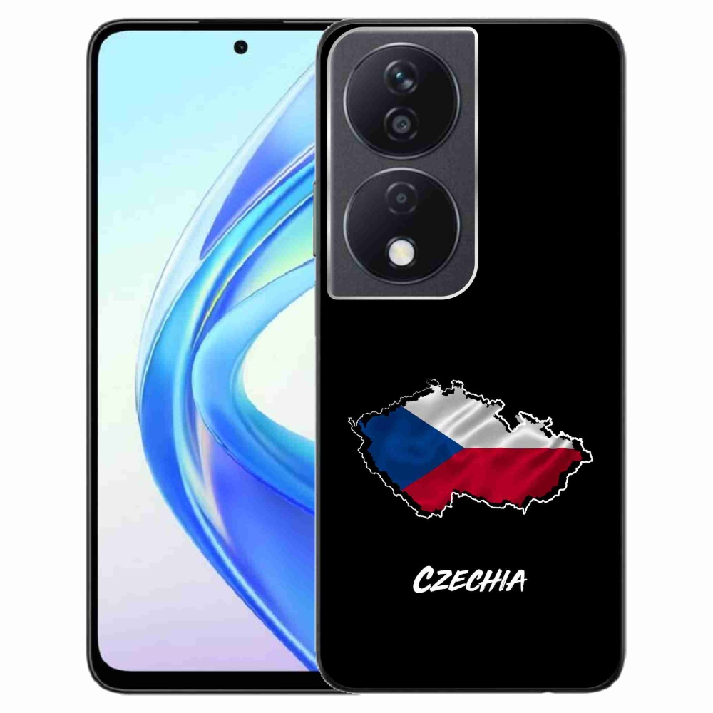 Gelový kryt mmCase na Honor X7b/Honor 90 Smart - Czechia černé pozadí