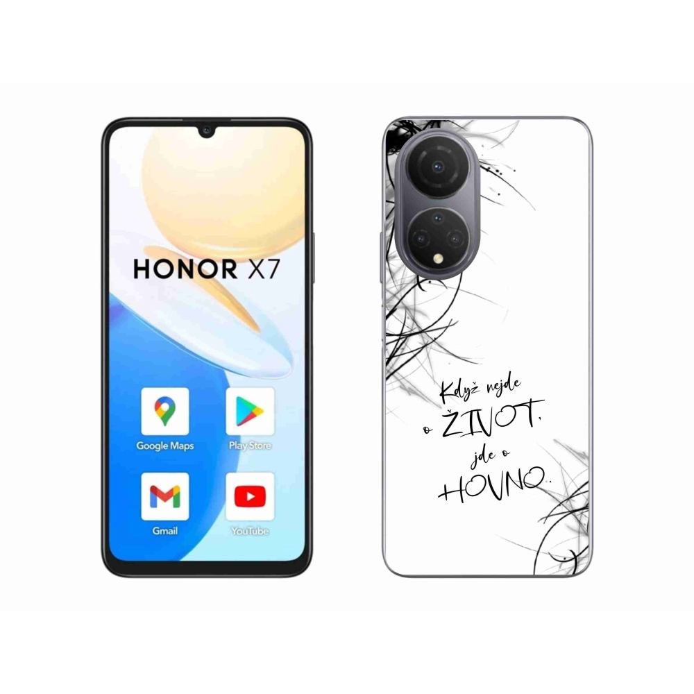 Gelový kryt mmCase na Honor X7 - vtipný text 16 bílé pozadí