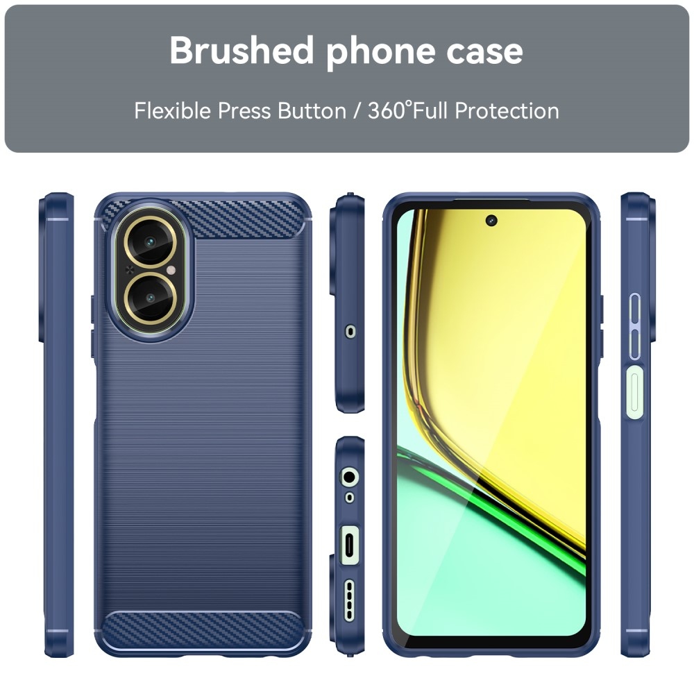 Carbon odolný gelový obal na mobil Realme C67 - modrý