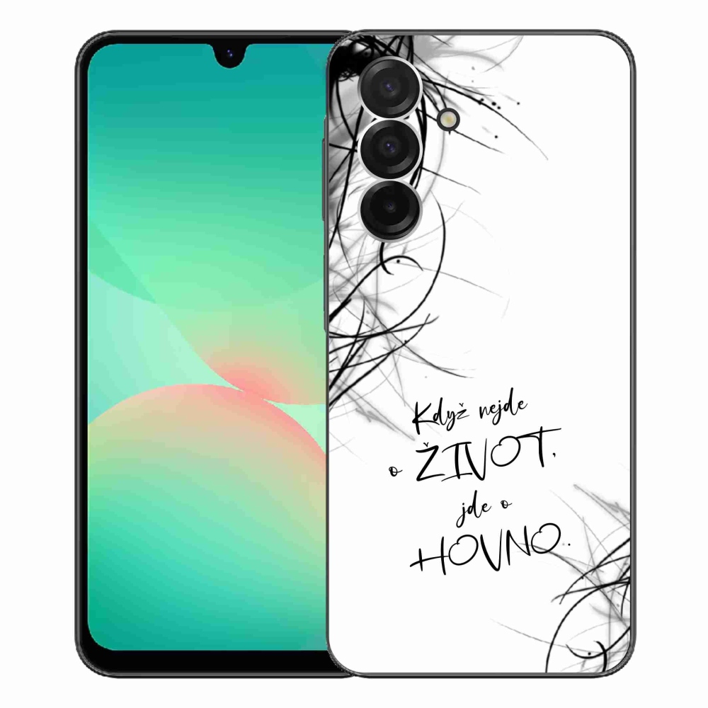 Gelový kryt mmCase na Samsung Galaxy A26 5G - vtipný text 16 bílé pozadí