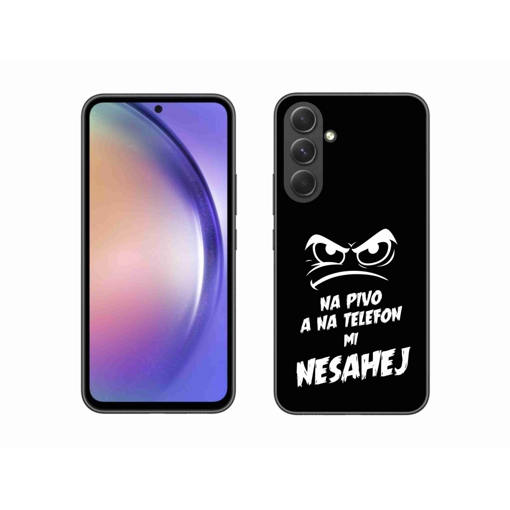 Gelový kryt mmCase na Samsung Galaxy A54 5G - pivní motiv 2 černé pozadí
