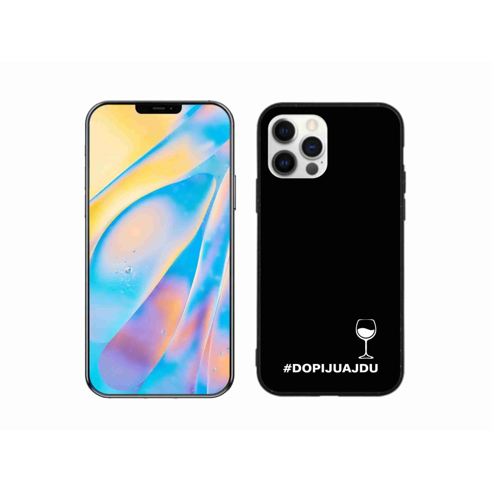 Gelový kryt mmCase na iPhone 12 - vinný motiv černé pozadí