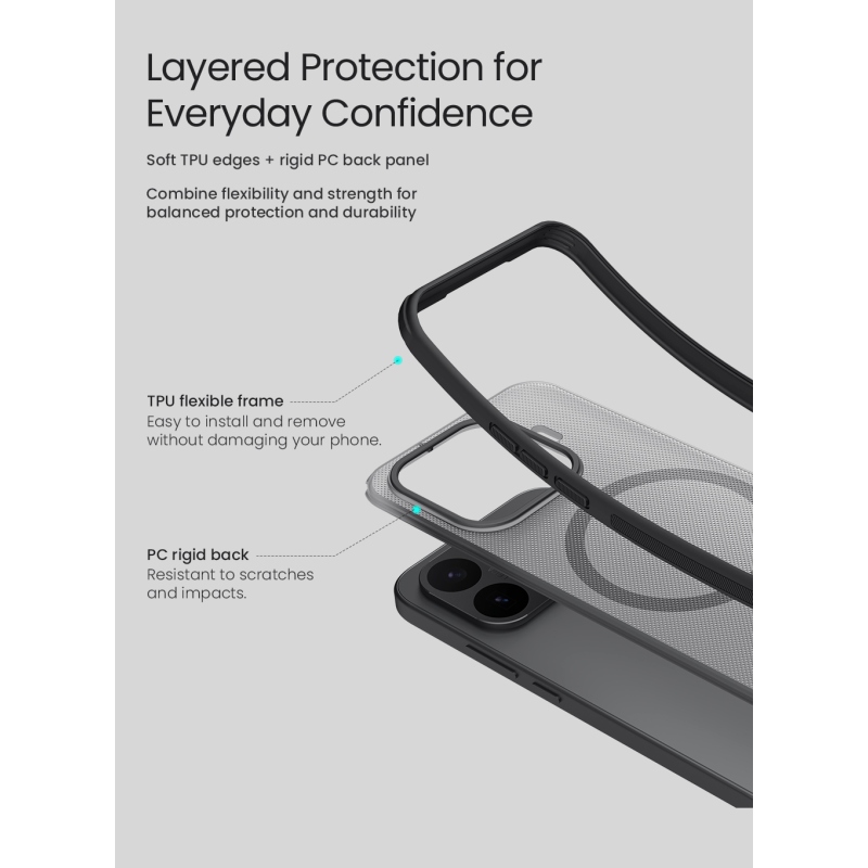 Nillkin Super Frosted PRO Magnetic Zadní Kryt pro Xiaomi 17T Pro Transparent Black