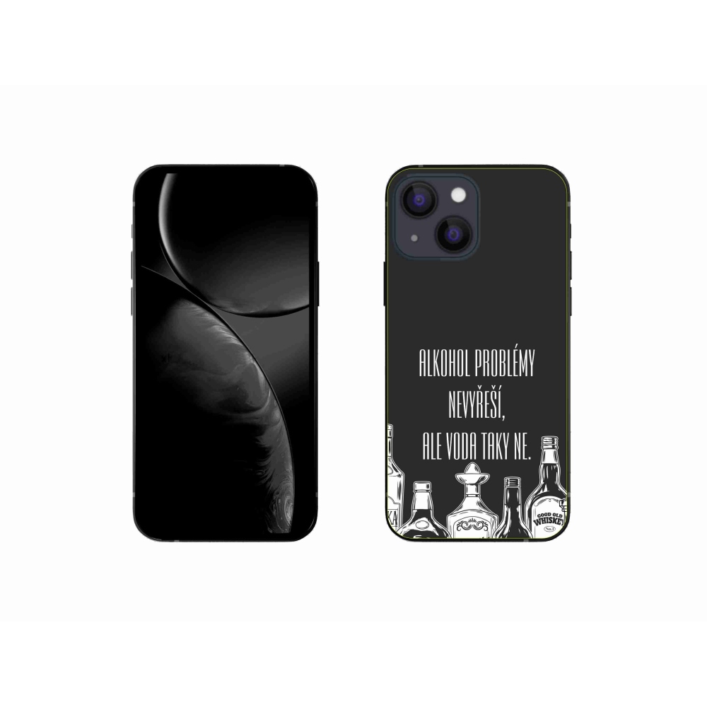 Gelový kryt mmCase na iPhone 13 mini 5.4 - vtipný text černé pozadí