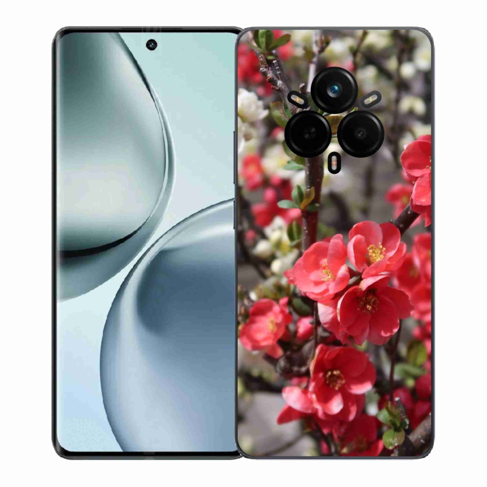 Gelový kryt mmCase na Realme 14 Pro+ 5G - červené květy