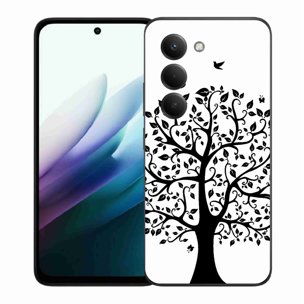 Gelový kryt mmCase na Xiaomi Redmi 15 4G/5G (171mm) - černobílý strom