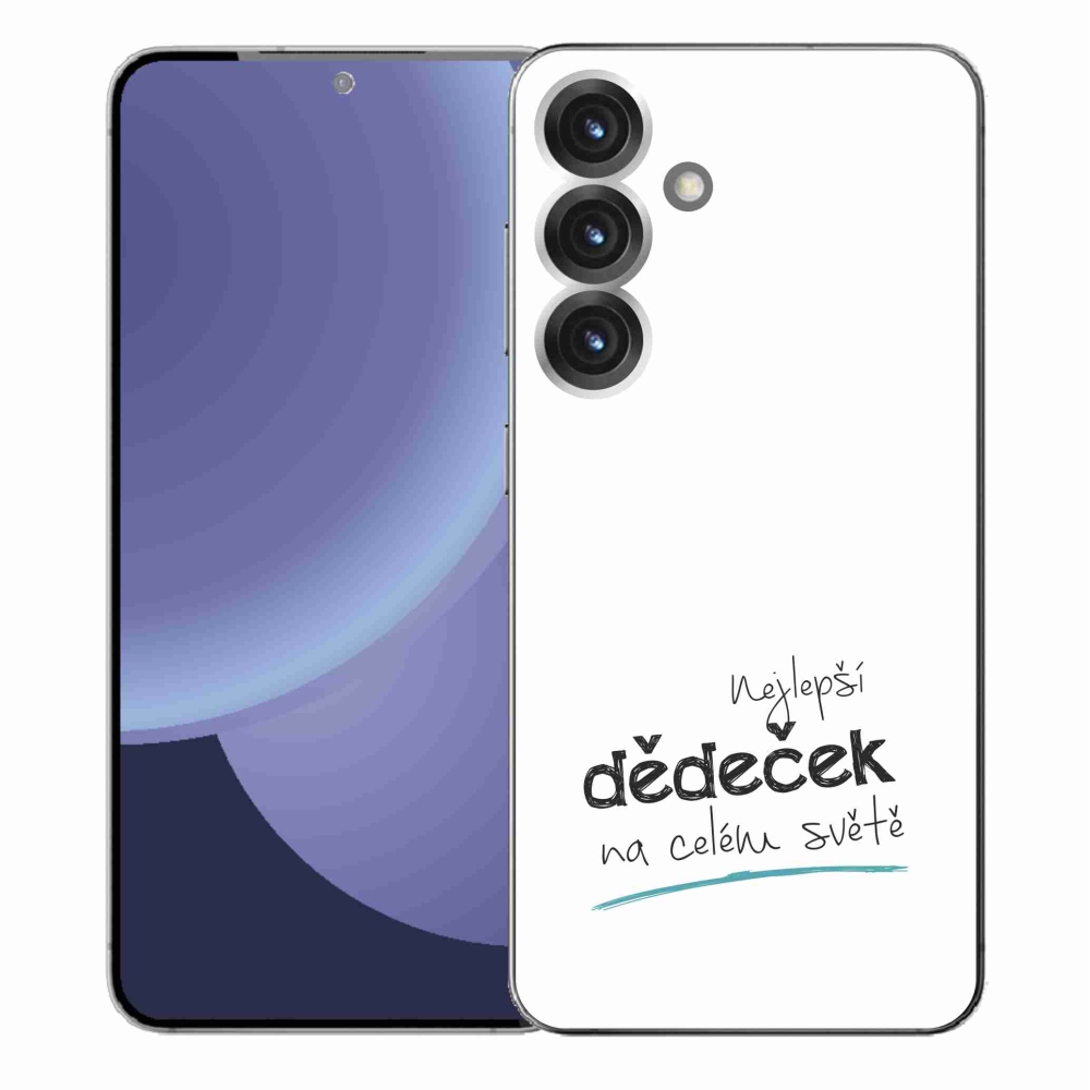 Gelový kryt mmCase na Samsung Galaxy S25+ - nejlepší dědeček 3 bílé pozadí